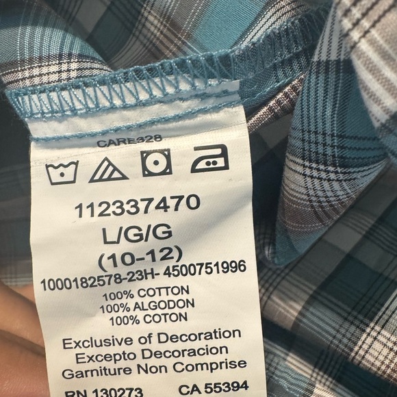 NWOT Boys Wrangler Retro Western Style Plaid Shirt Size L (10-12) - Picture 11 of 12